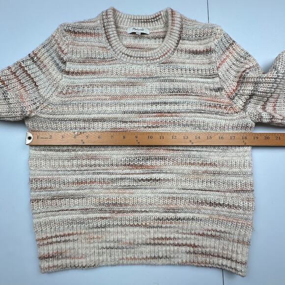 Madewell Sweater Womens Small Tan Striped Wool Blend Cozy Comfort Stretch Boho - Picture 8 of 11